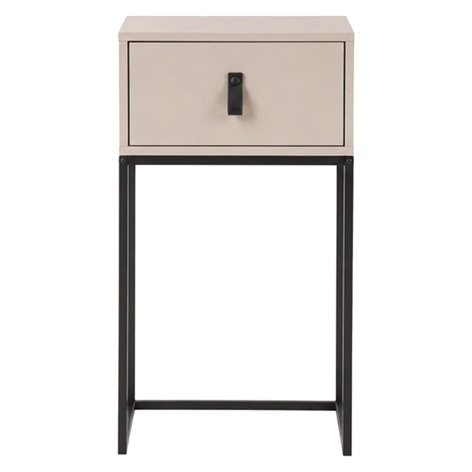 Nachtkastje ZOLA beige met zwarte basis