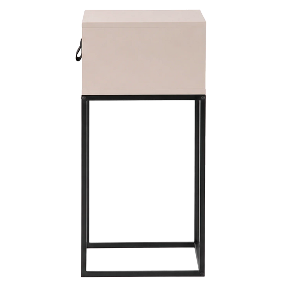 Nachtkastje ZOLA beige met zwarte basis