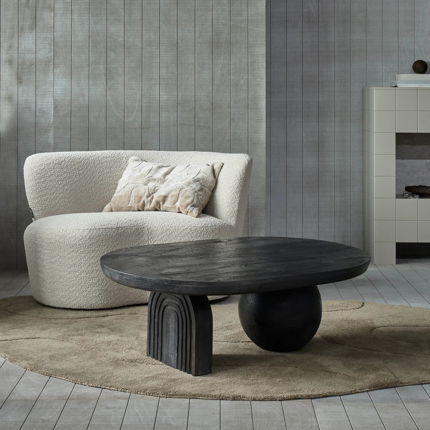 Koffietafel STEPPE zwart mango hout