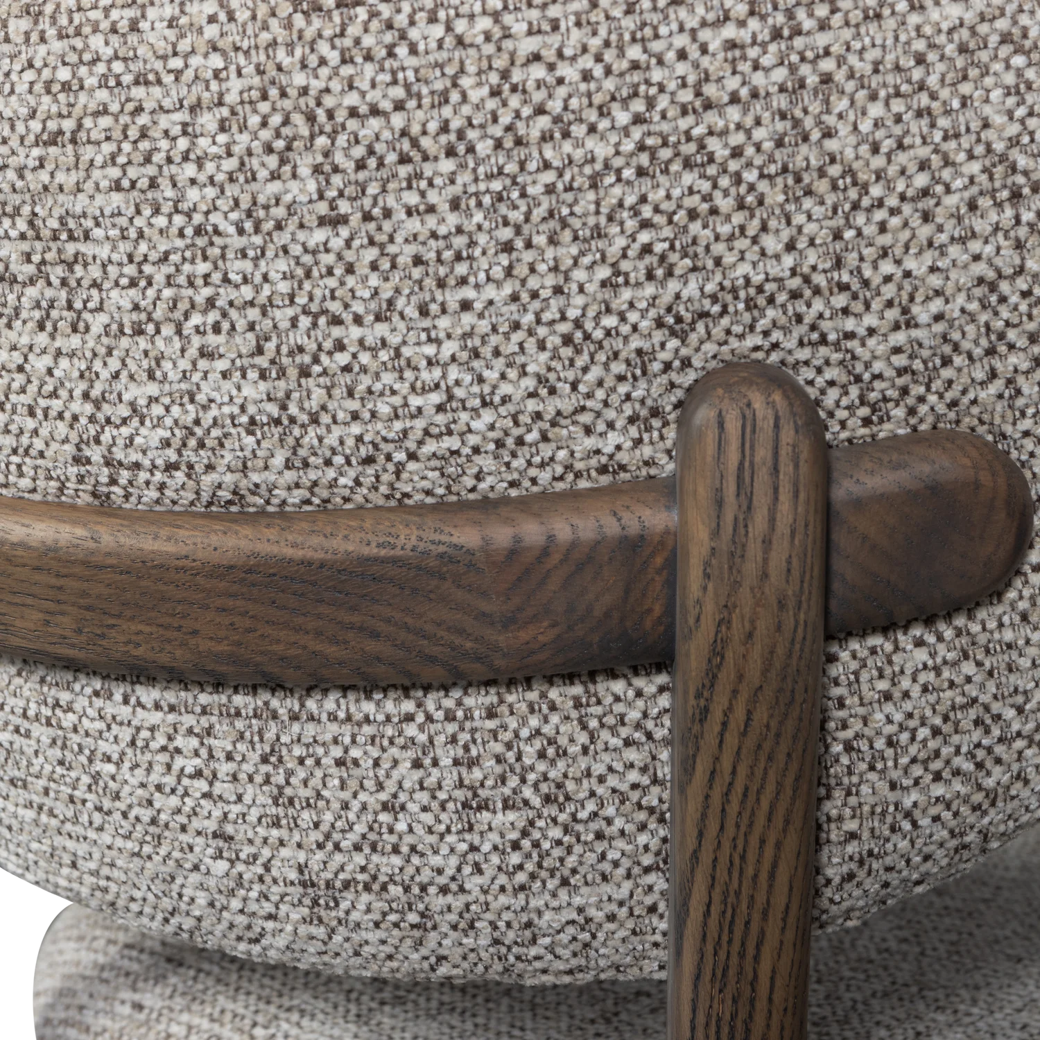 Stuhl UDAR grau-braun mit dunkelbraunem Holzgestell