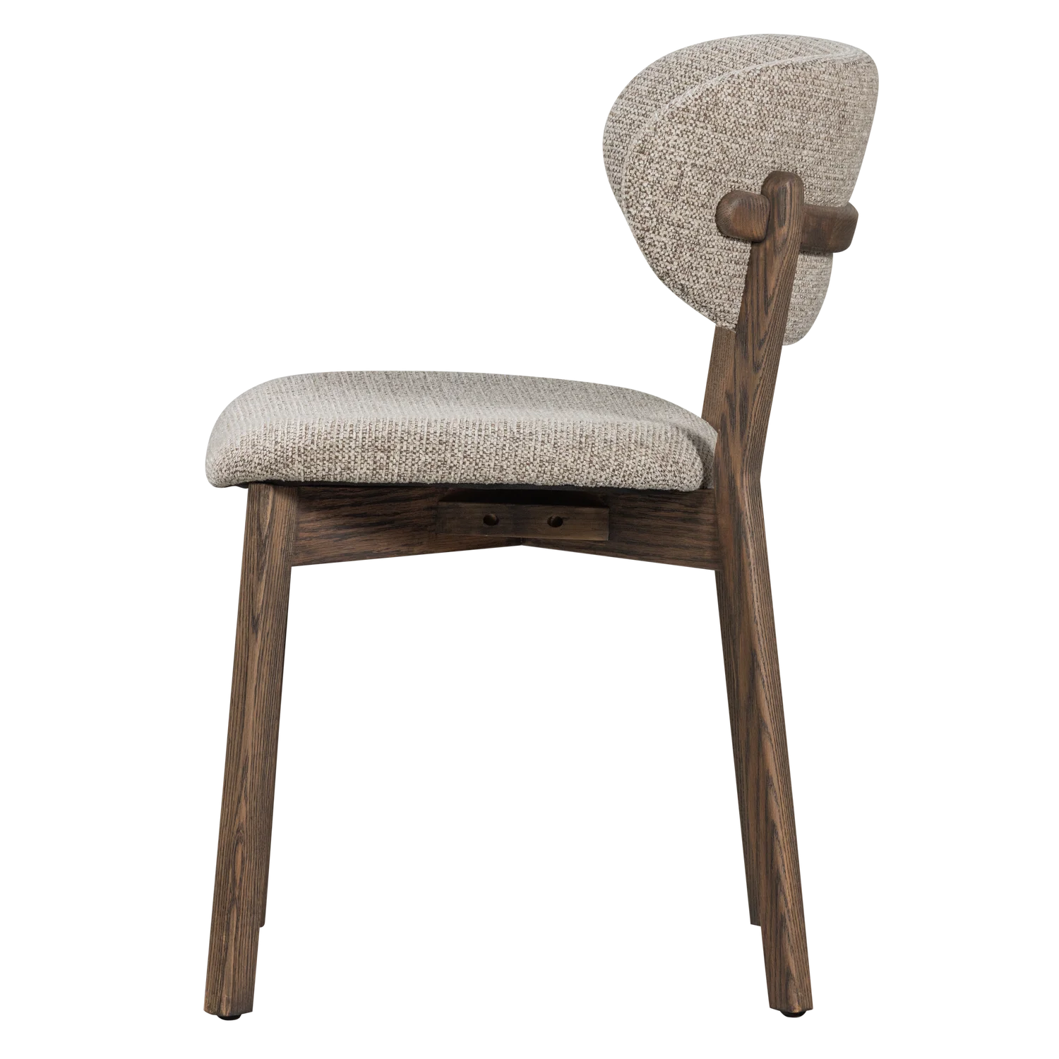 Stuhl UDAR grau-braun mit dunkelbraunem Holzgestell