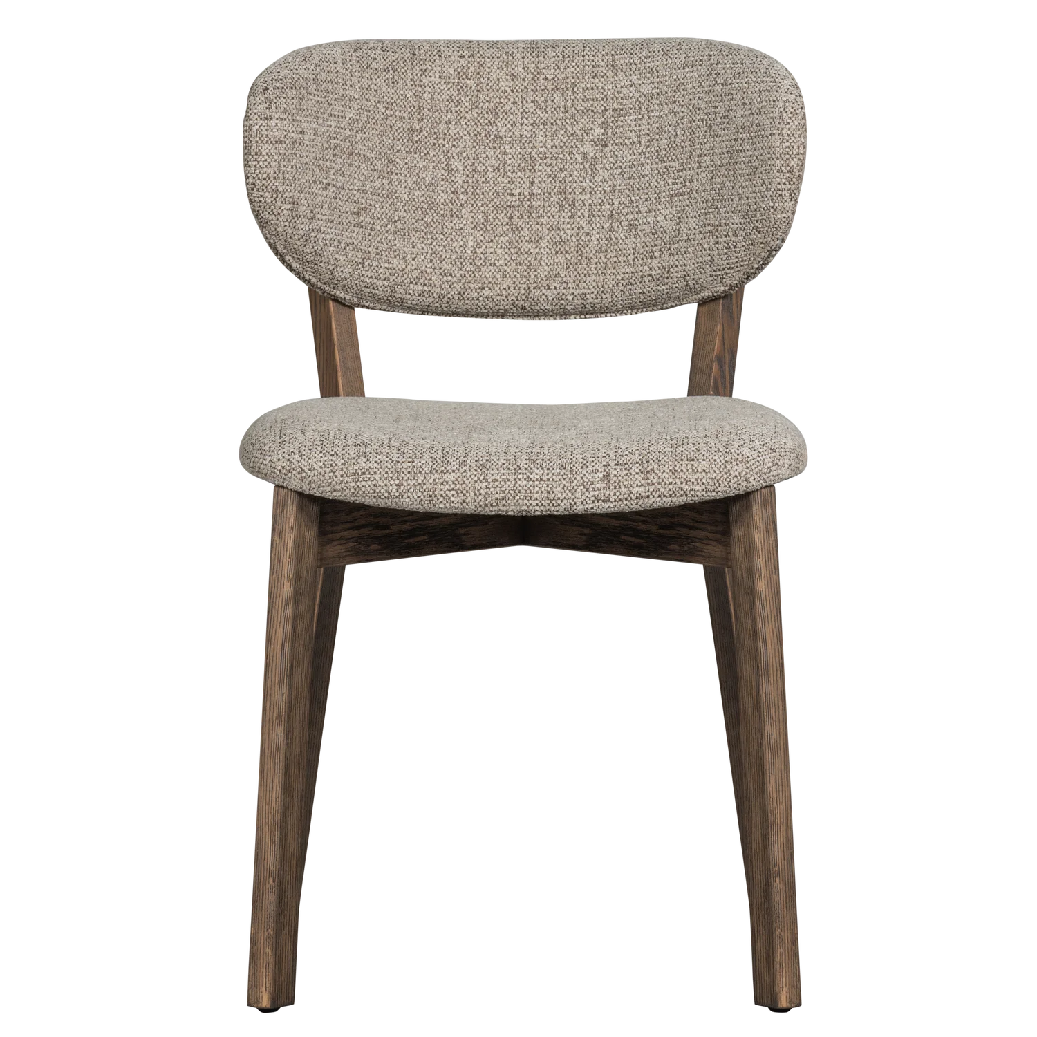 Stuhl UDAR grau-braun mit dunkelbraunem Holzgestell