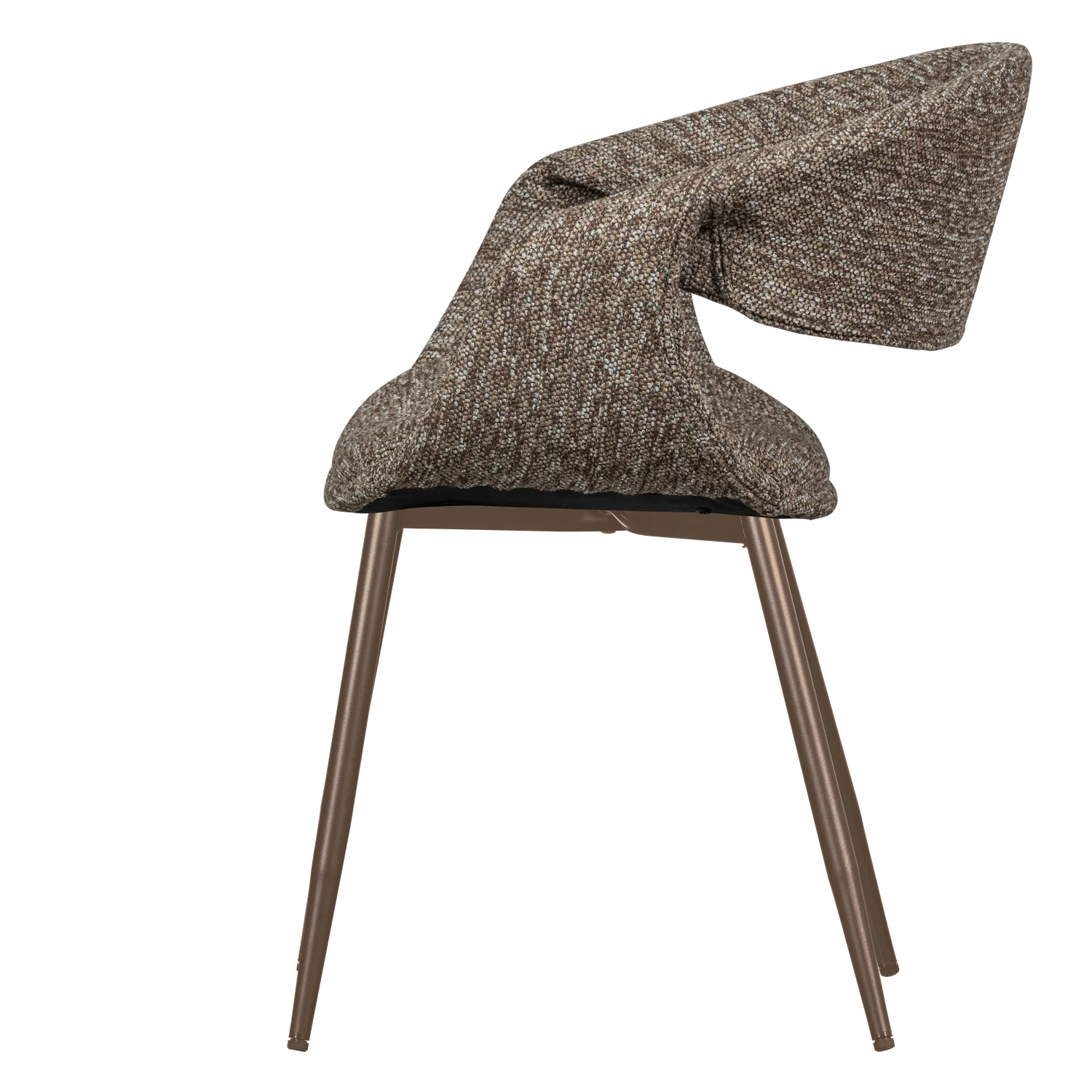 Sessel mit Armlehnen YOSSI braun mit braunem Metallgestell