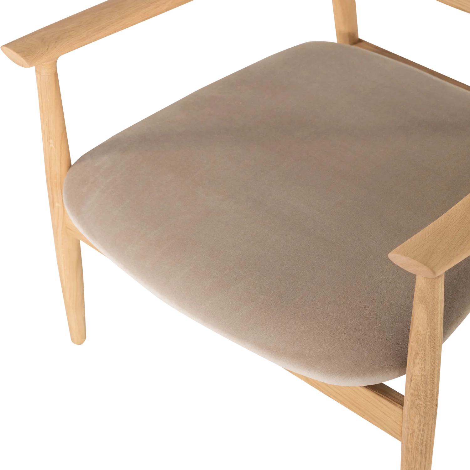 Fauteuil BASK beige zitvlak met eiken basis