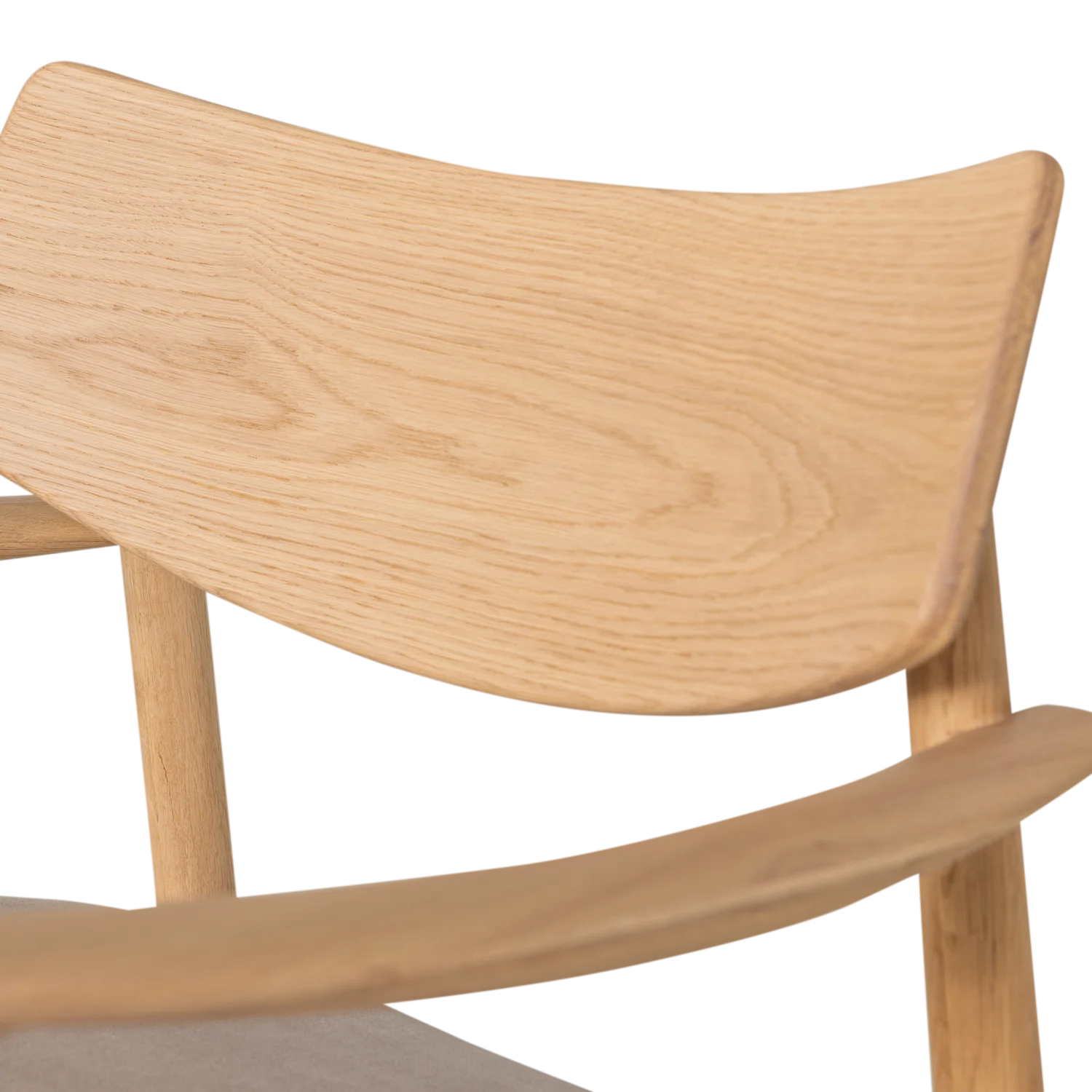 Fauteuil BASK beige zitvlak met eiken basis