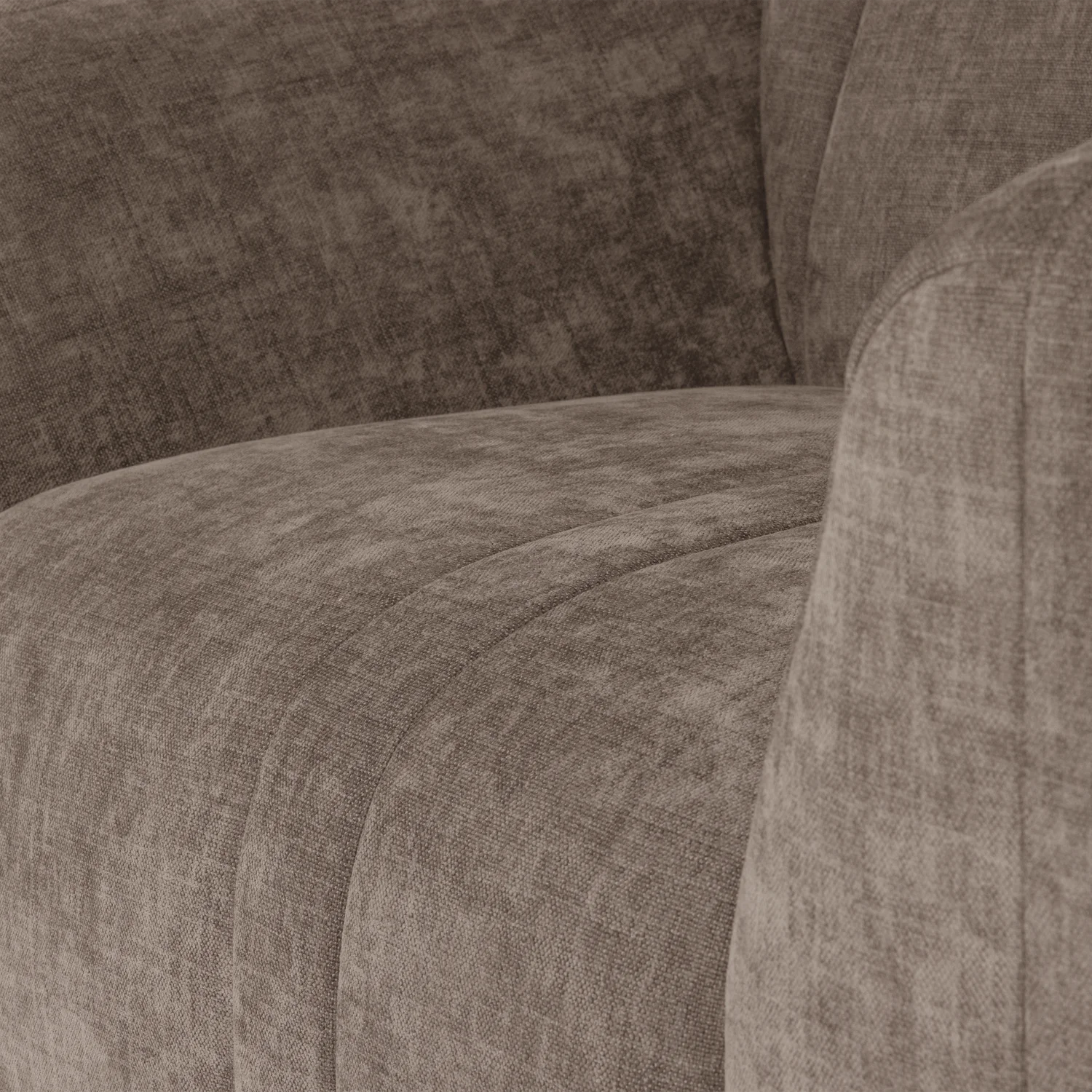 Omaire fauteuil taupe chenille