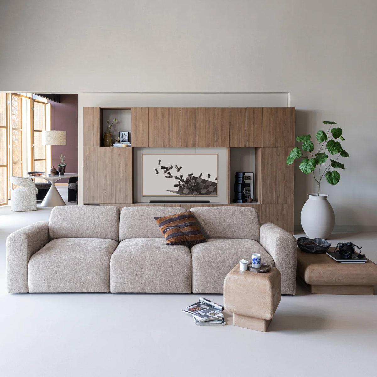 Sofa 3-zits UMINA bruin chenille