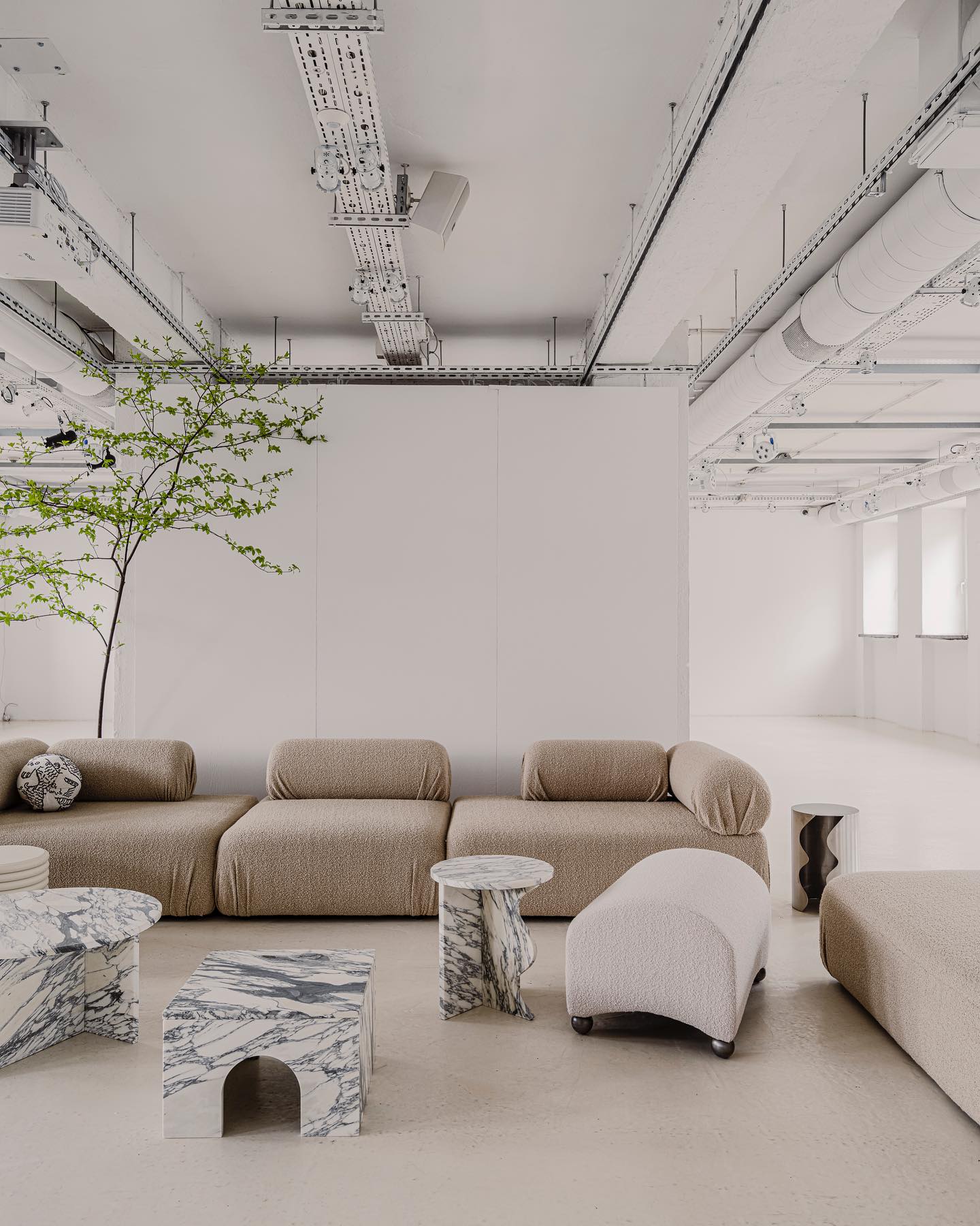 Modulaire bank ROLEAU gestoffeerd