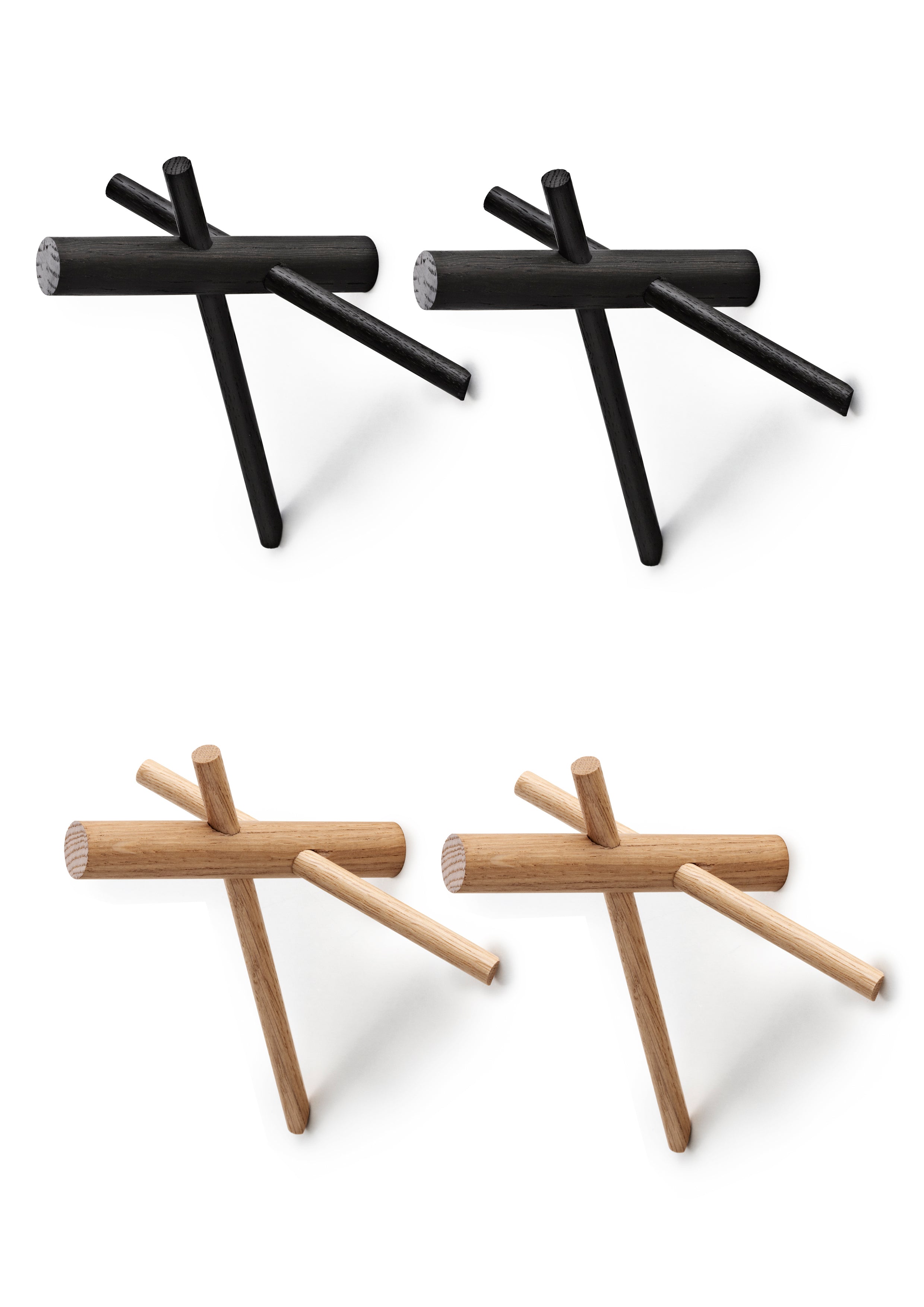 STICKS coat rack set oak wood