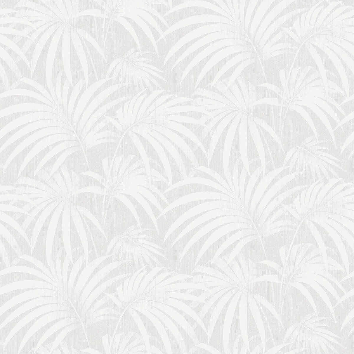 Non-woven paper wallpaper with a plant pattern PAULA gray with white