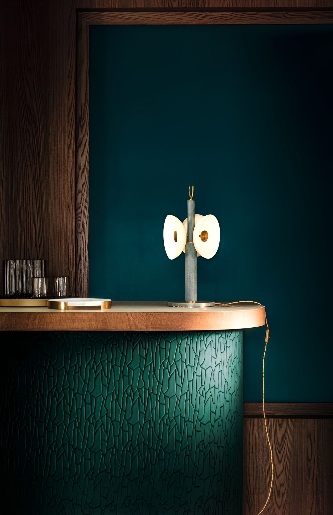 Structuurtextiel behang fluweel 3D SAIHO - ÉMERAUDE smaragdgroen