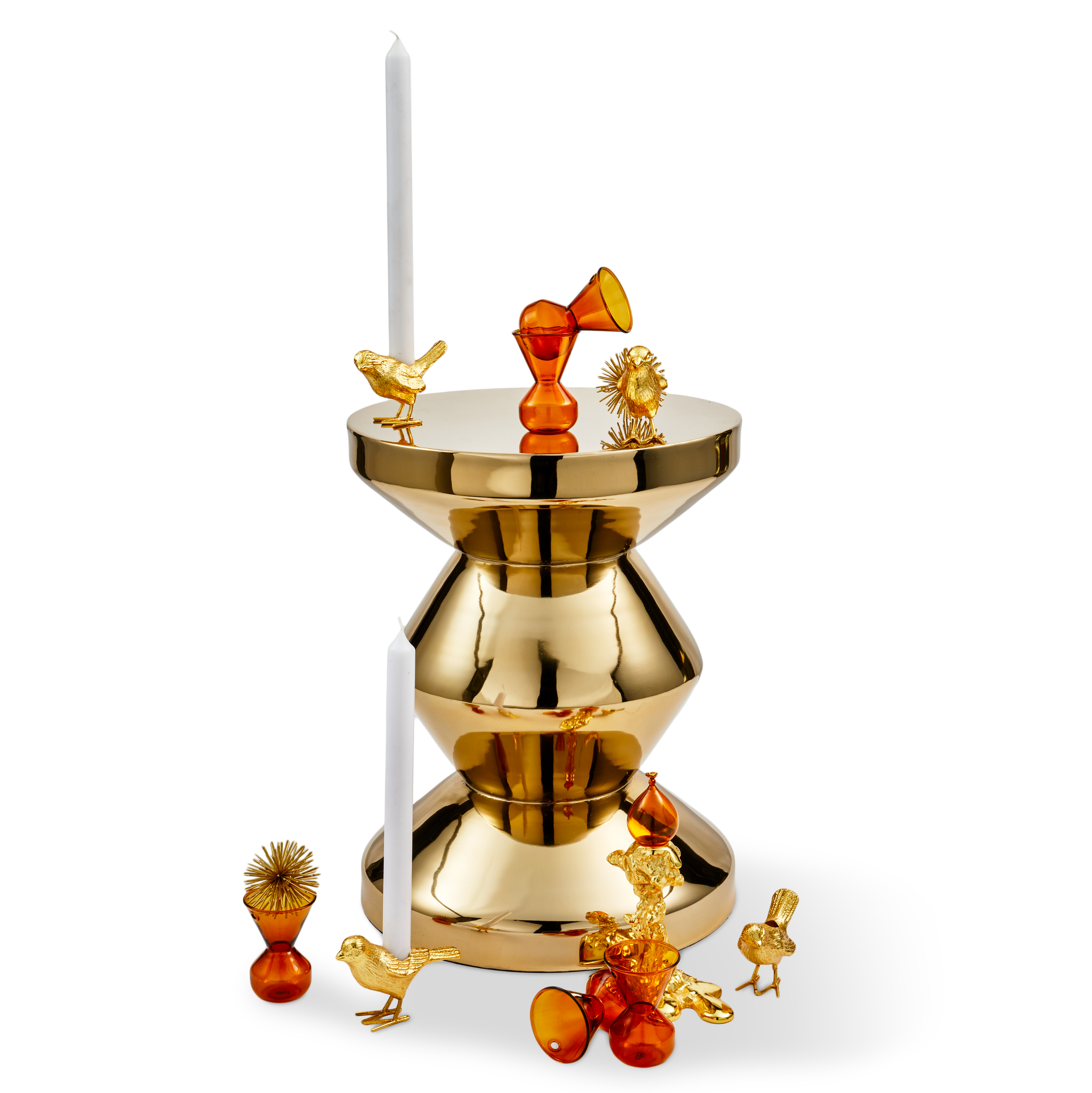 FLOCK OF BIRDS Candle Holder Set Gold