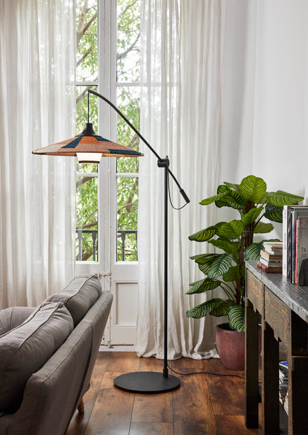 Vloerlamp met arm PARROT zandkleurig