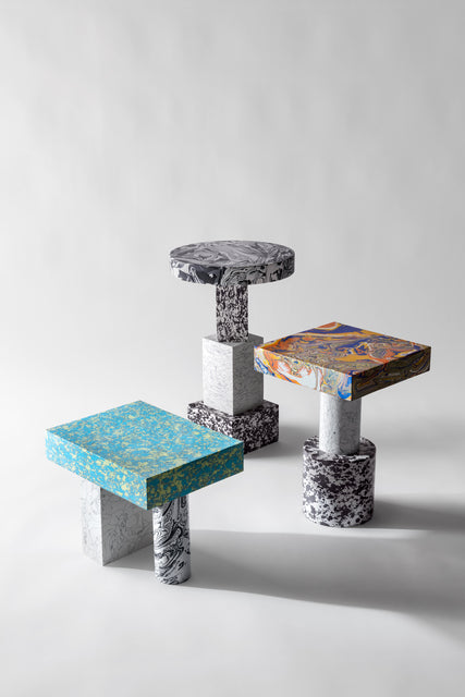 Zijtafel SWIRL amber marmer