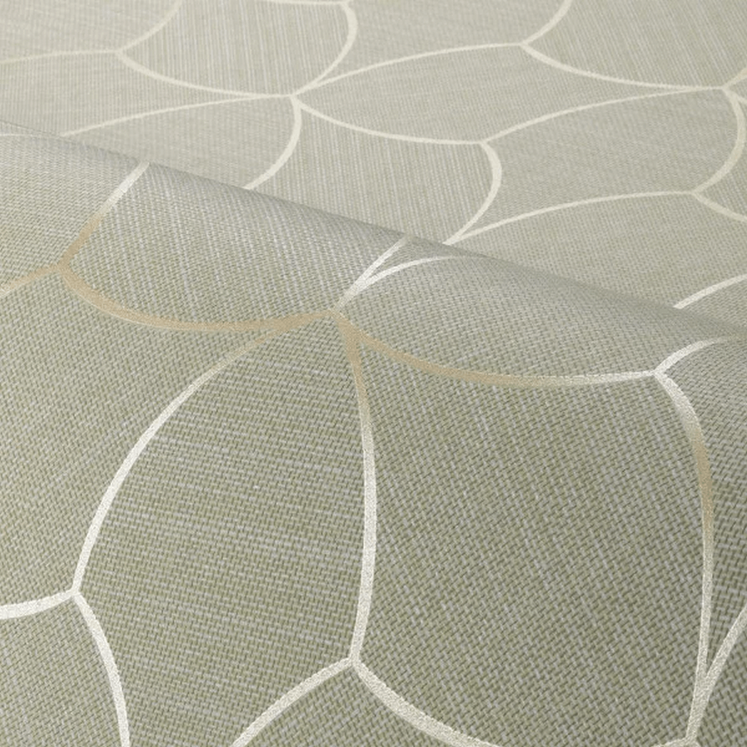 Structuurtapijt dat vlechtwerk imiteert met een metallic effect TRESSANA - AMANDE/DORÉ amandelbeige