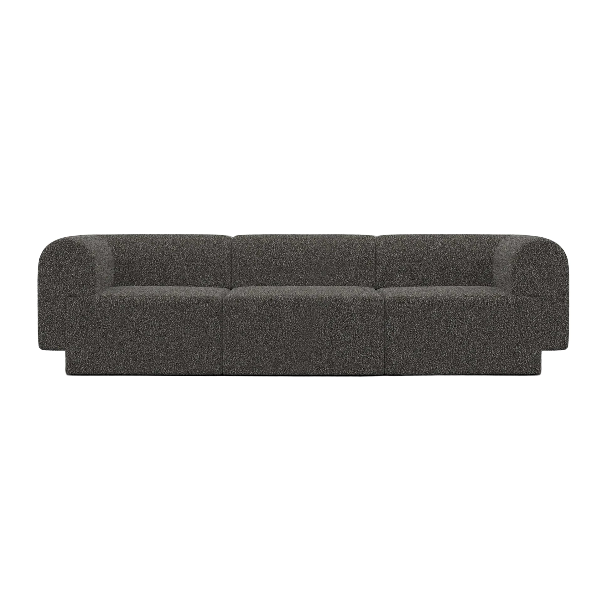 3-Seater Sofa TORI Black Bouclé