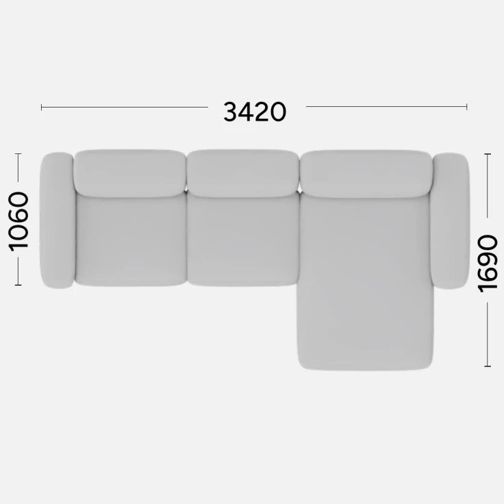 Right-sided corner sofa BABBLE customizable