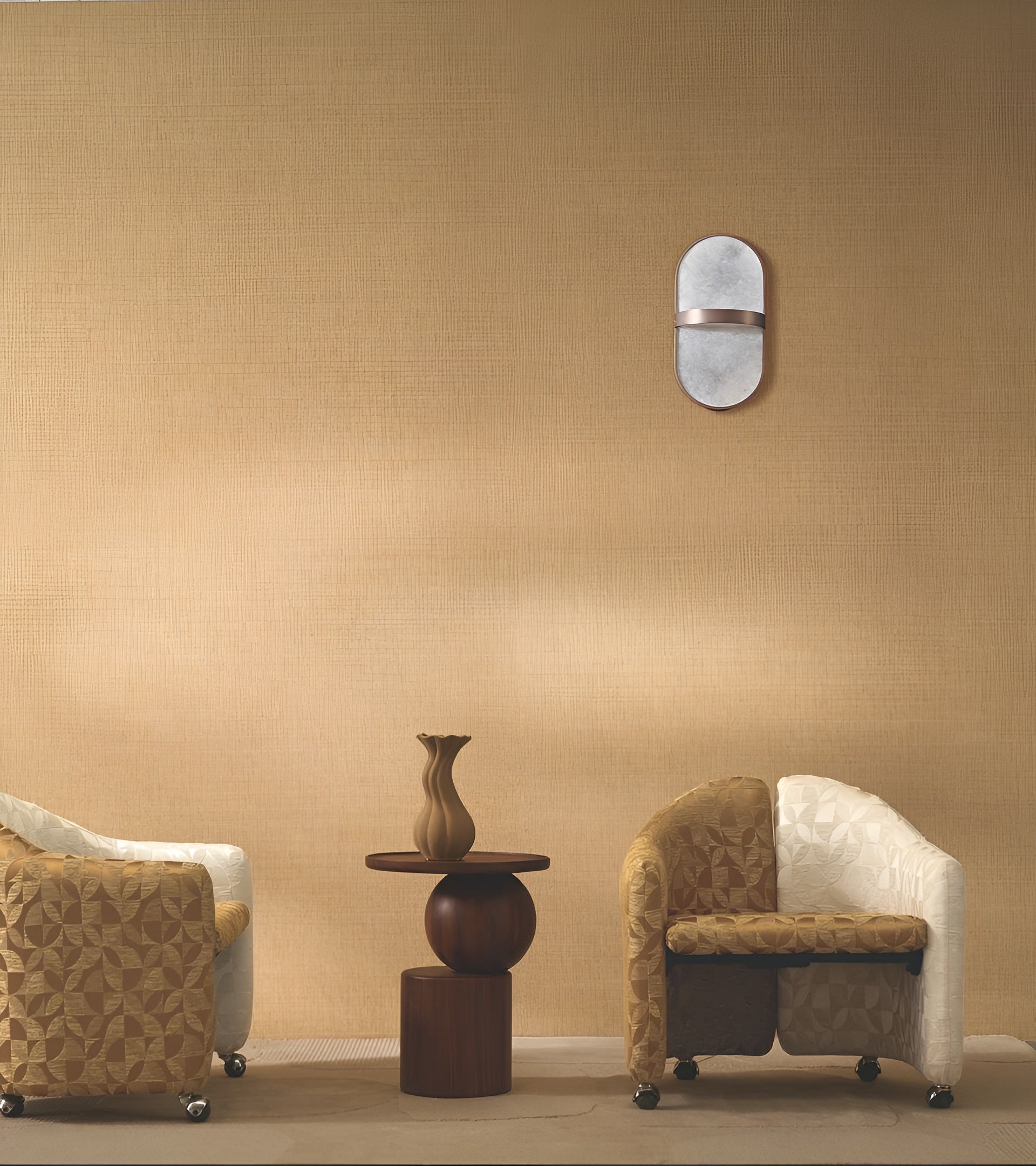 Structural wallpaper imitating abaca weave FIBRA - SABLE beige