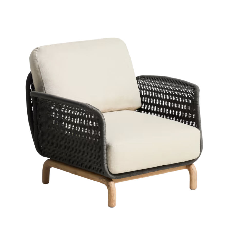 Tuinstoel ALIPA donkergrijs met beige
