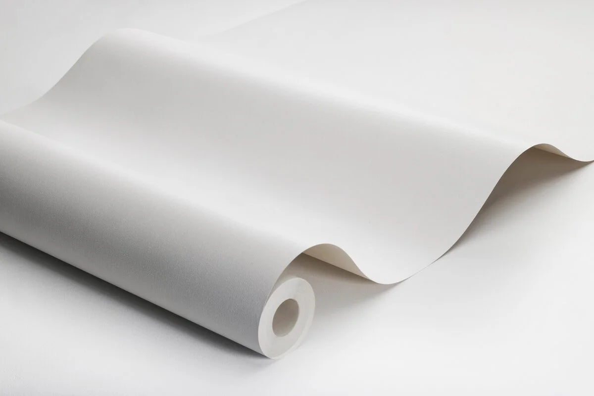 Strukturierte Tapete, die Leinen imitiert - LINEN - BIRCH WHITE warmes Weiß