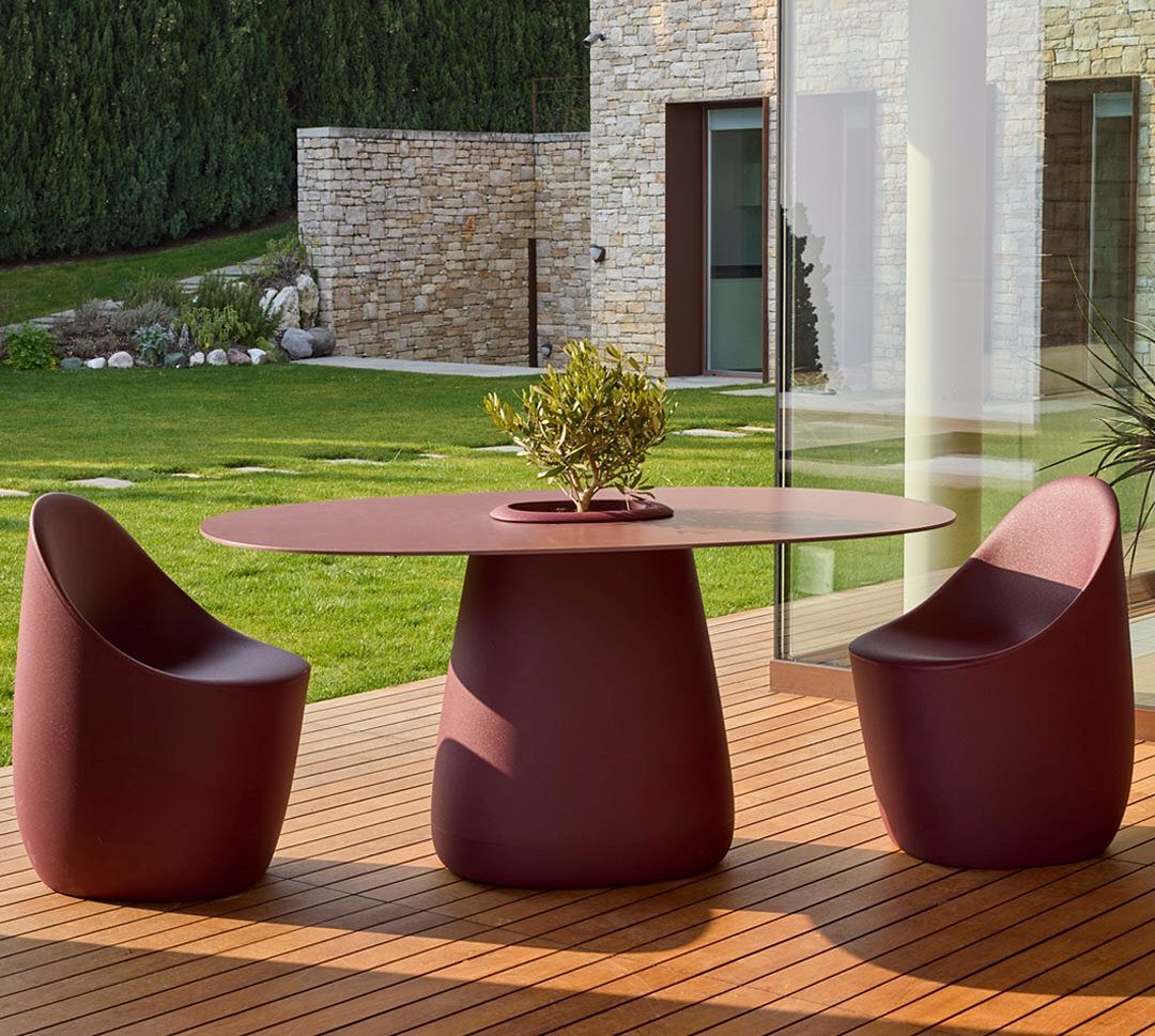 Tuin tafel met opbergcontainer COBBLE grijs