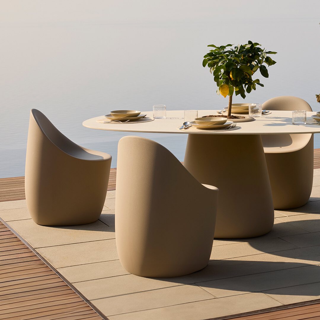 Tuin tafel met opbergcontainer COBBLE grijs