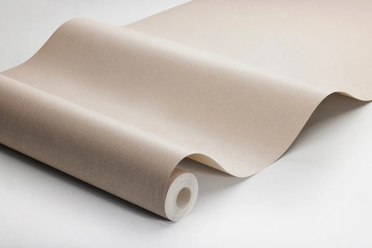 Structural wallpaper imitating linen LINEN - ROSE CLAY muted pink