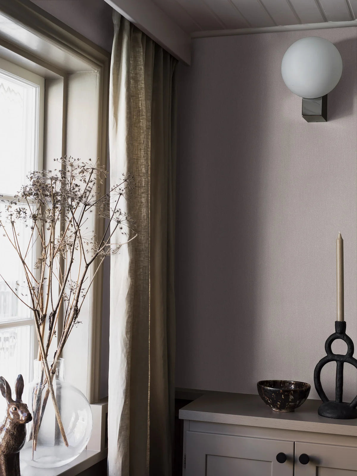 Structuurbehang dat linnen imiteert LINEN - HEATHER grijs