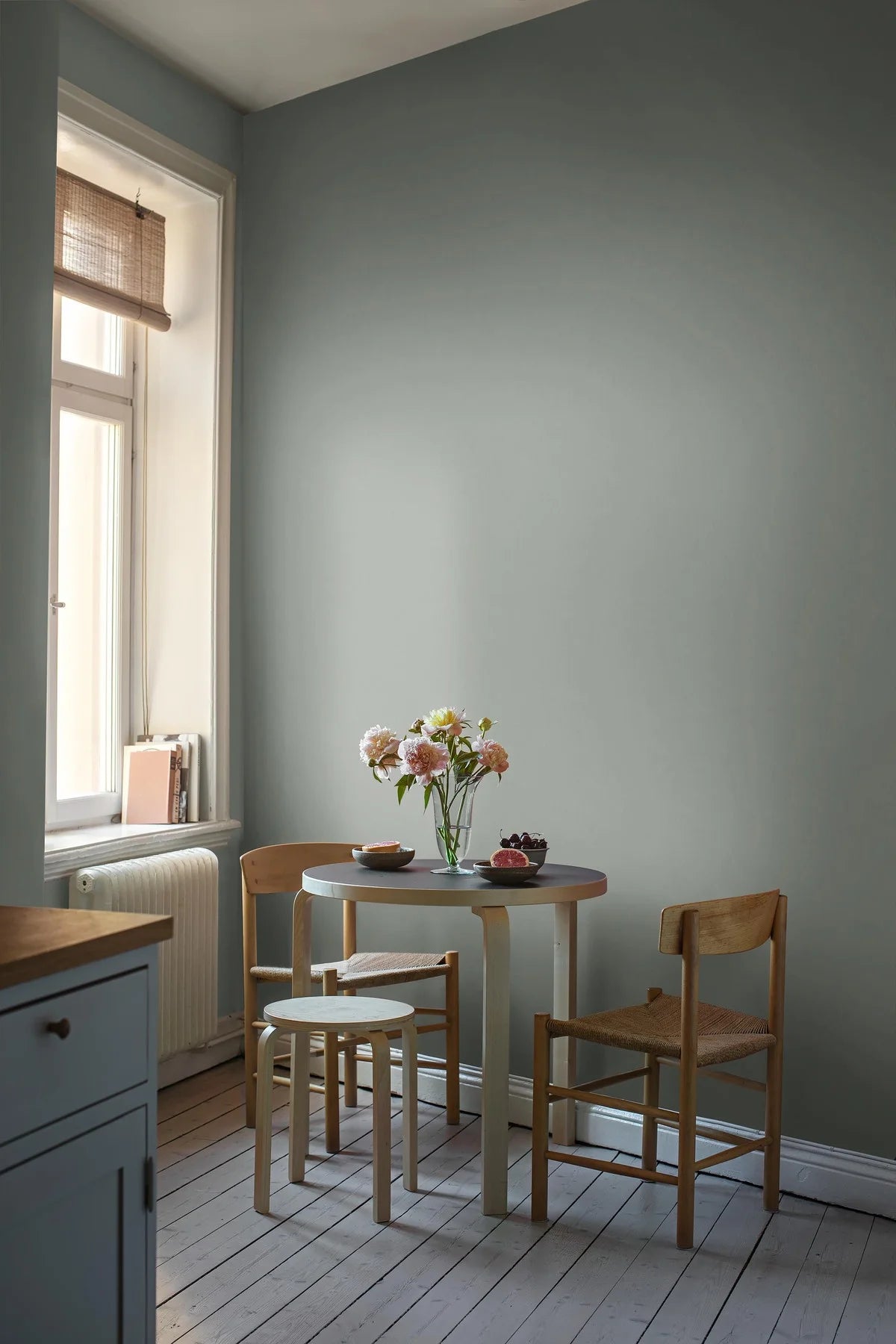 Structuurverf die linnen imiteert LINEN - SOFT JADE grijs-groen