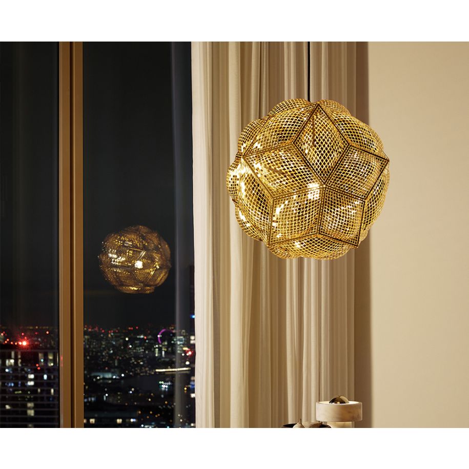Lampa wisząca PUFF złoty – mosiądz