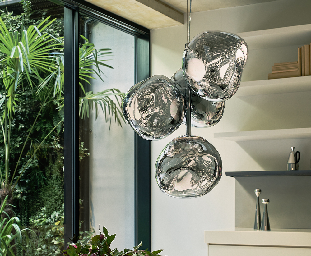 Kroonluchter MELT zilver