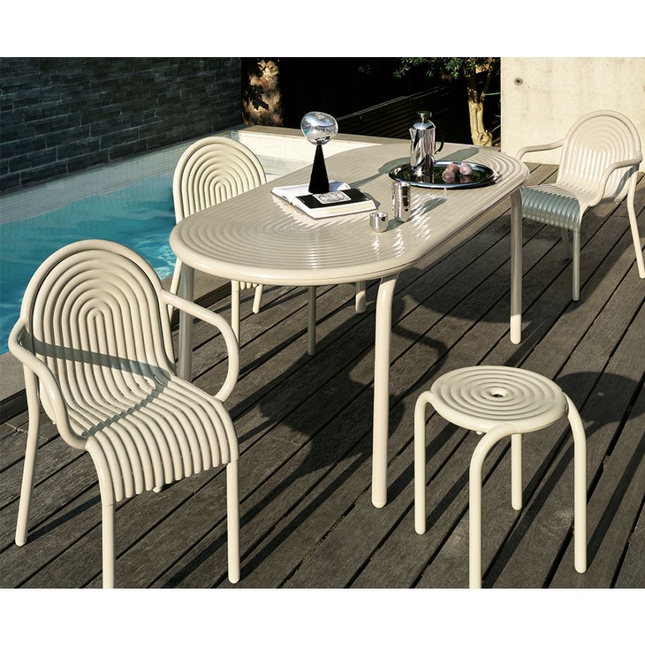 Gartenstuhl GROOVE gebrochenes Weiß