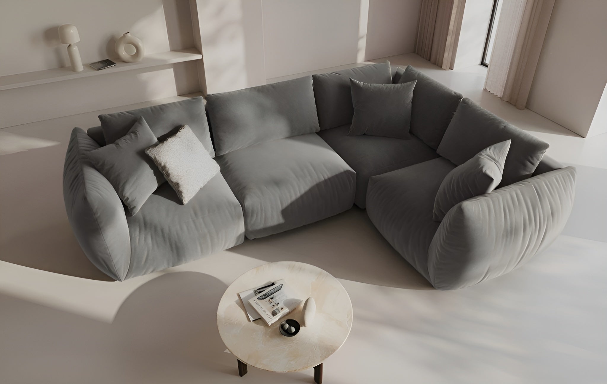 Sofa modułowa CHRIS - element prawostronny szary szenil do salonu