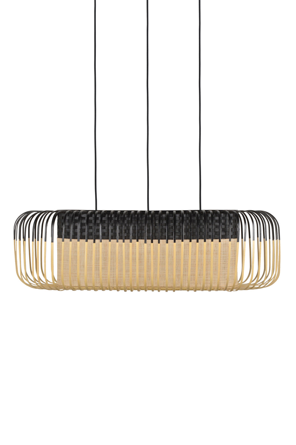 Lampa wisząca owalna BAMBOO czarny, marka Forestier