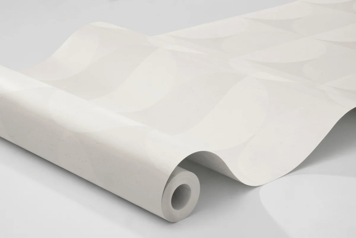 Vliesbehang met geometrisch patroon SAHARA MOON gebroken wit