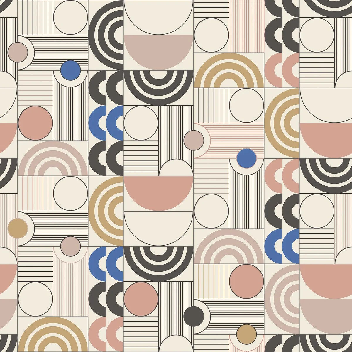 Vliesbehang met geometrisch patroon COSMOPOLITAN beige