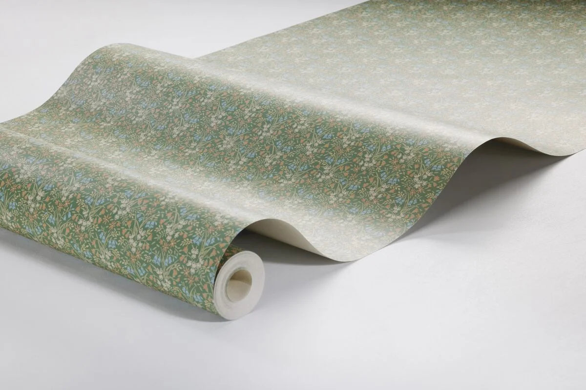 Behang met bloemenmotief BELLA groen