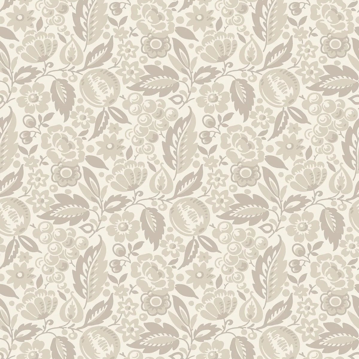 Tapete mit pflanzlichem Blumenmotiv ELISE beige