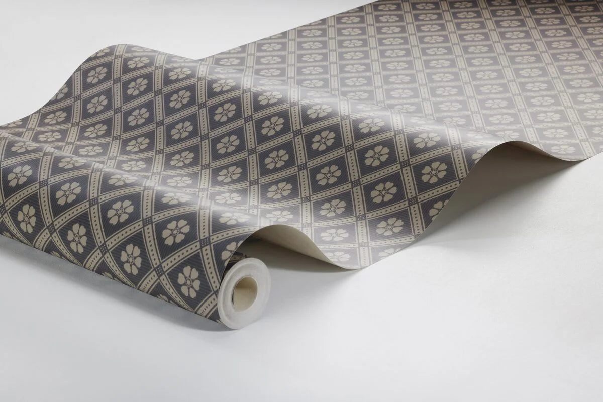 LOVE geometric pattern wallpaper brown