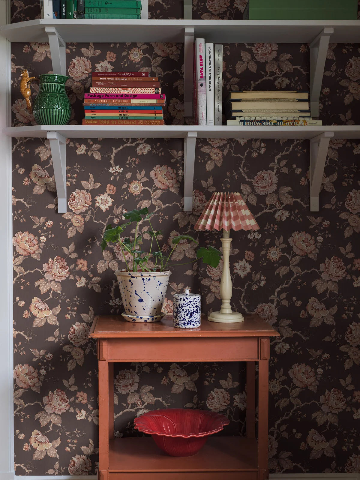 Behang met plantenmotief ROSENTRAD bruin