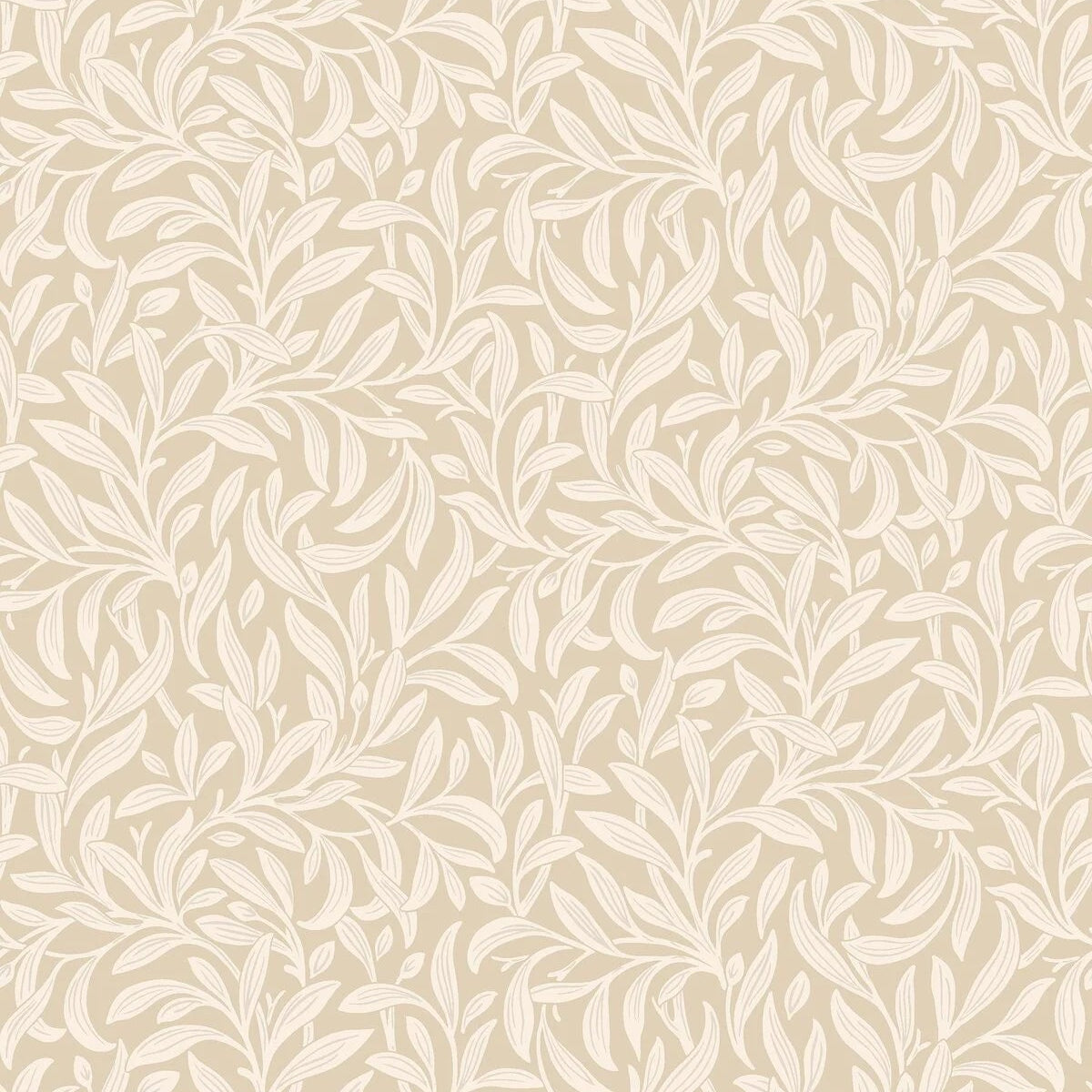 Tapete mit Pflanzenmotiv in Blättern VINTERGRONA warmes Beige