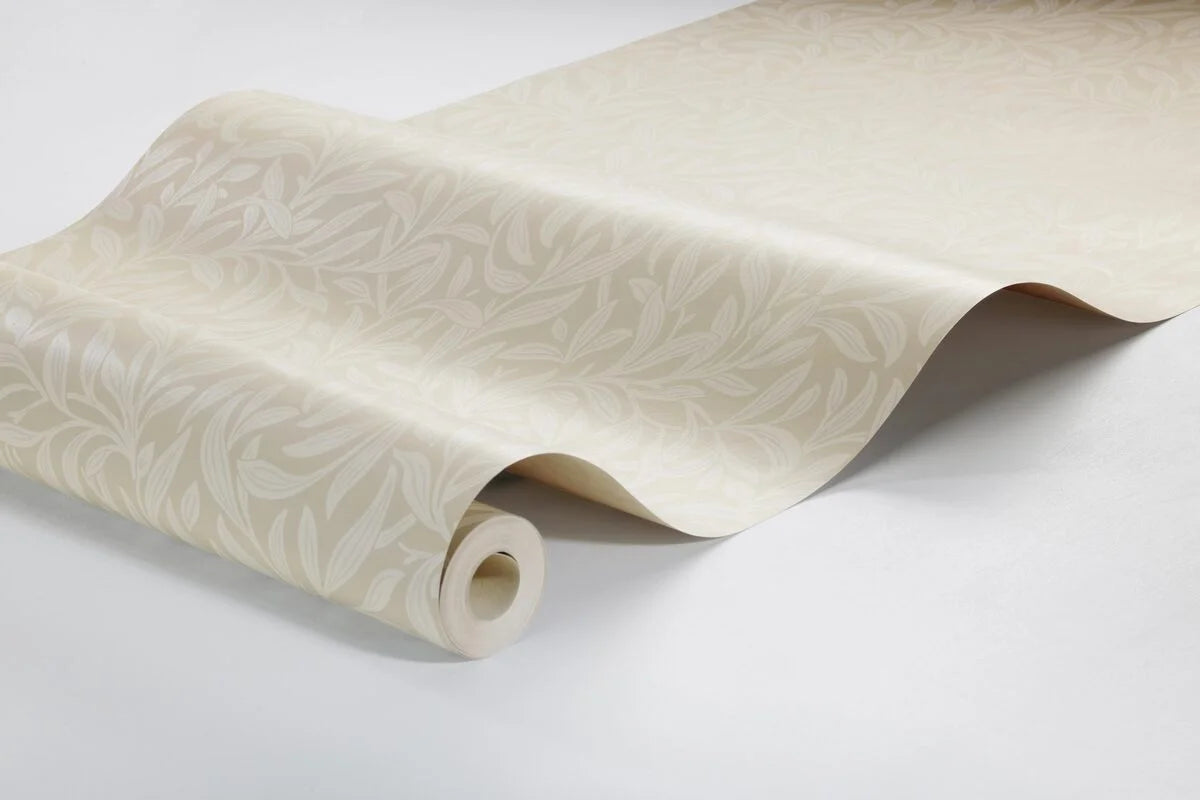 Tapete mit Pflanzenmotiv in Blättern VINTERGRONA warmes Beige