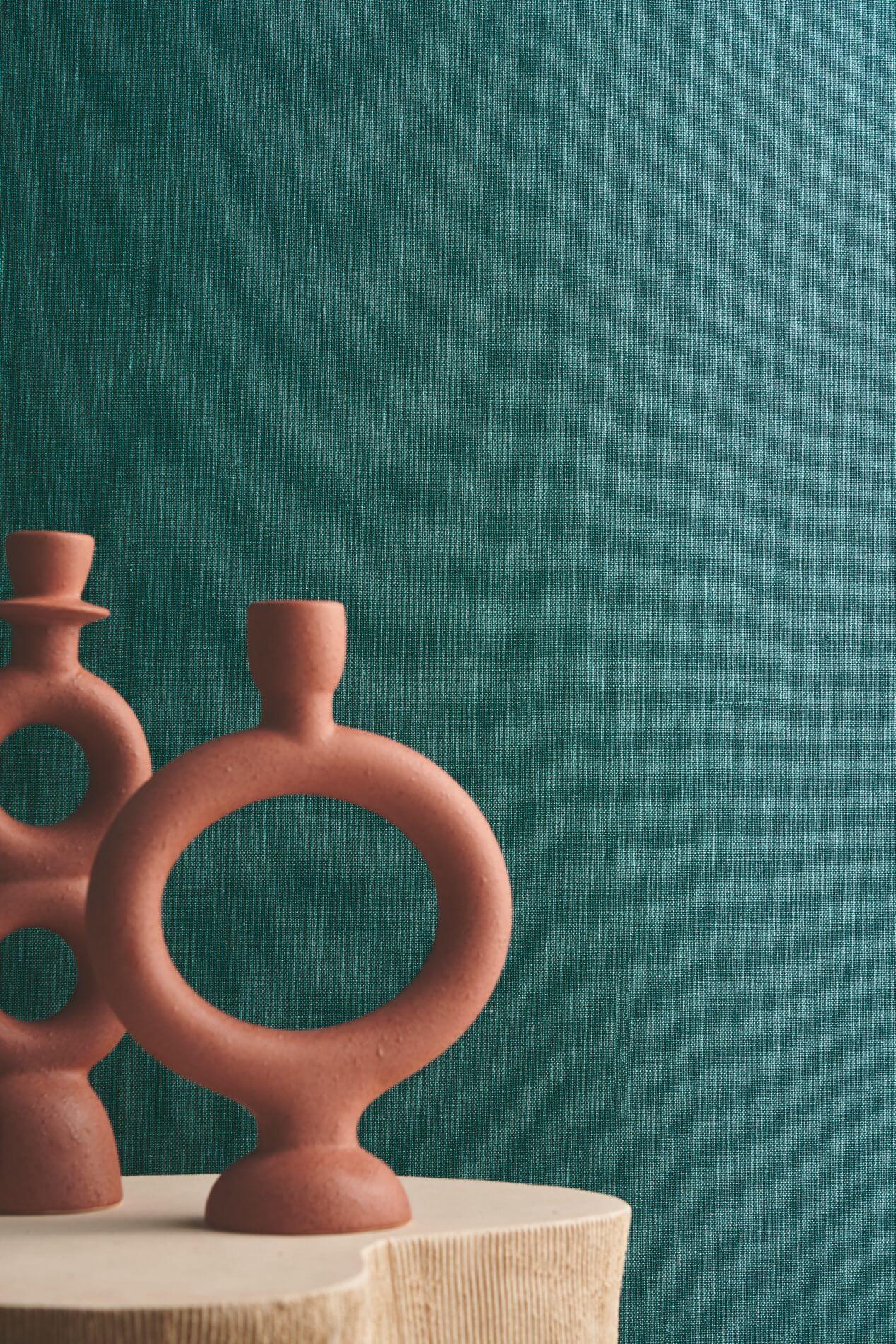 Textile wallpaper made of linen, structural ATMOSPHERE - DARK BEIGE