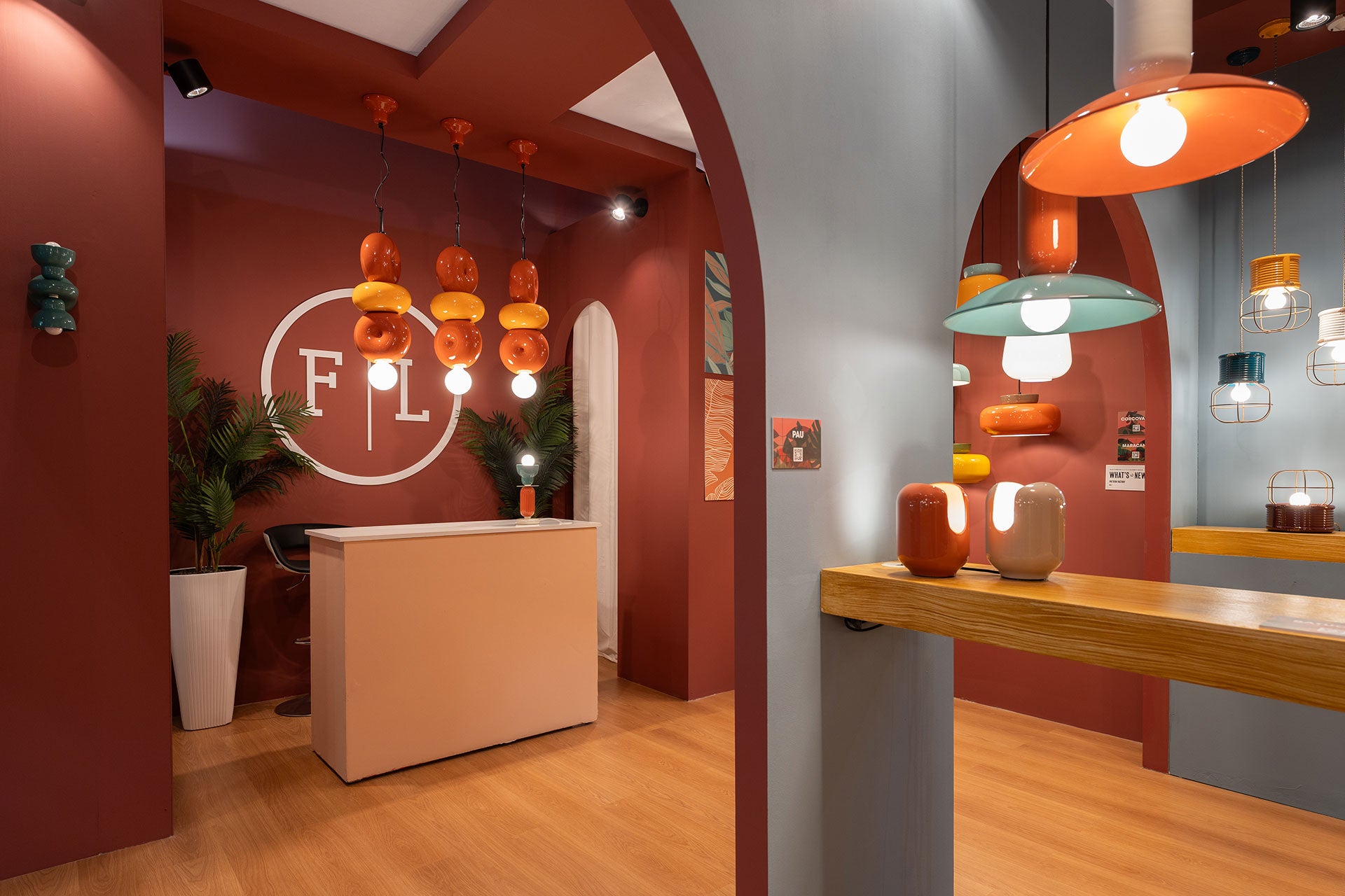 Hanglamp van keramiek BUMBUM petrolgroen met turquoise