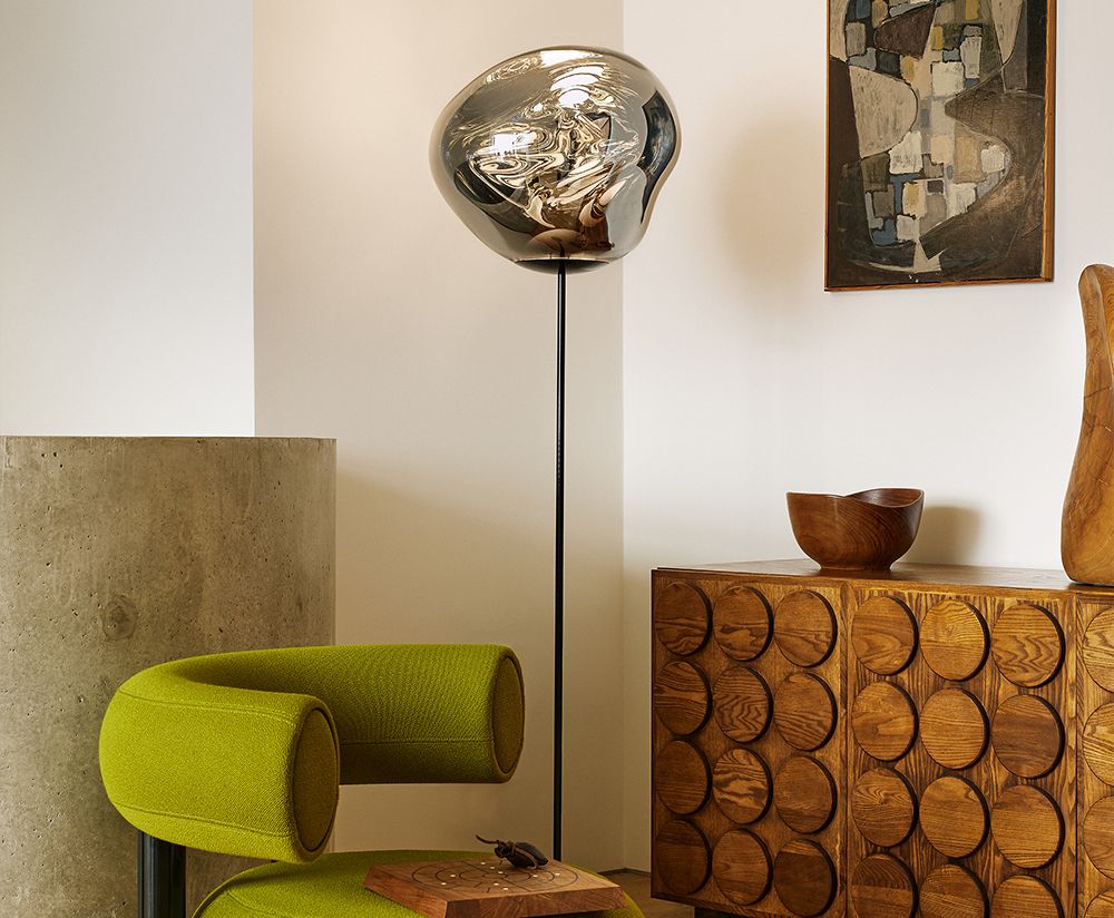 Vloerlamp MELT SLIM zilver