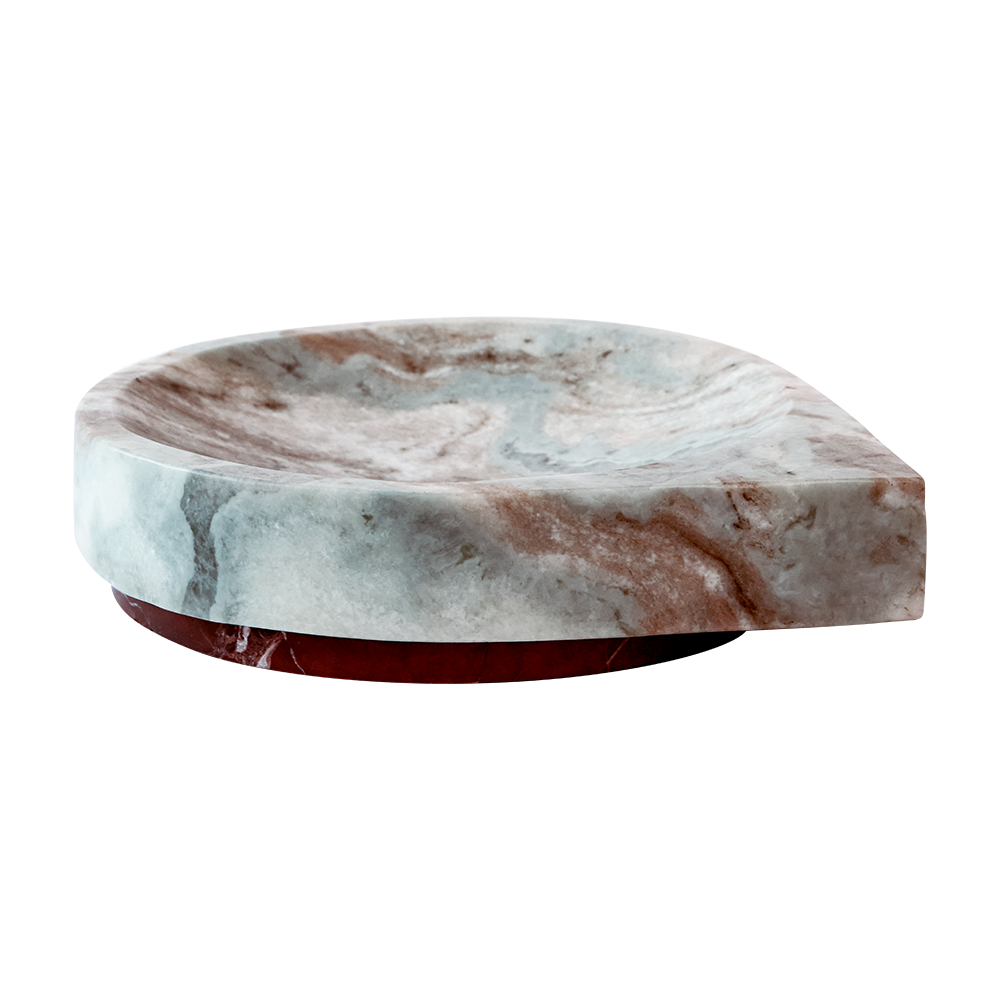 Decorative bowl STILLA burgundy marble