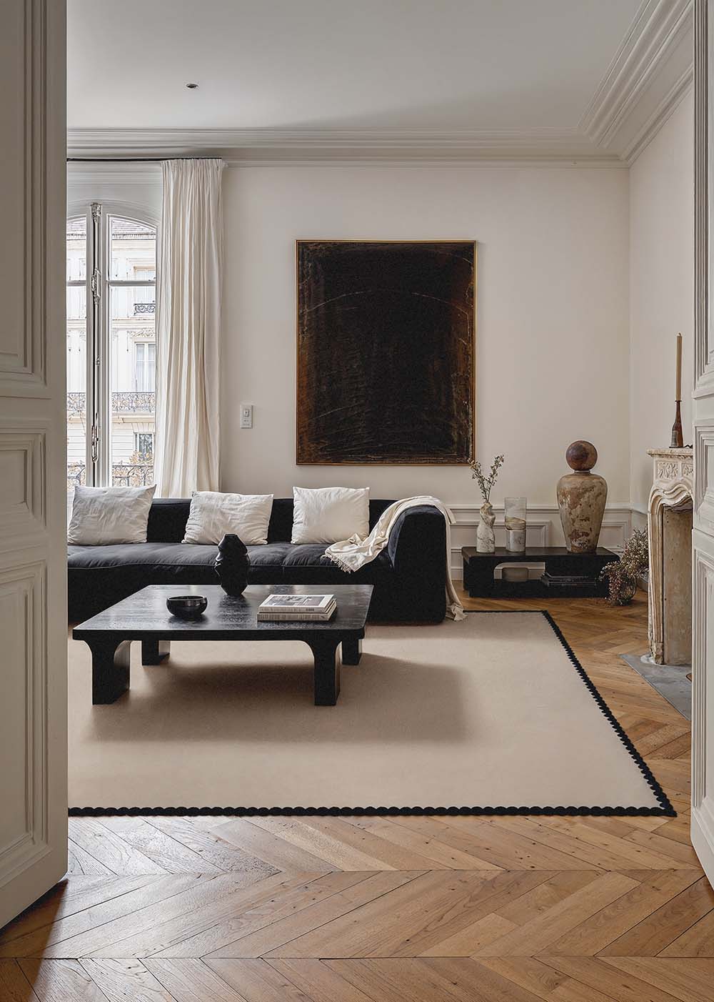 LAILA Beige Carpet with Black