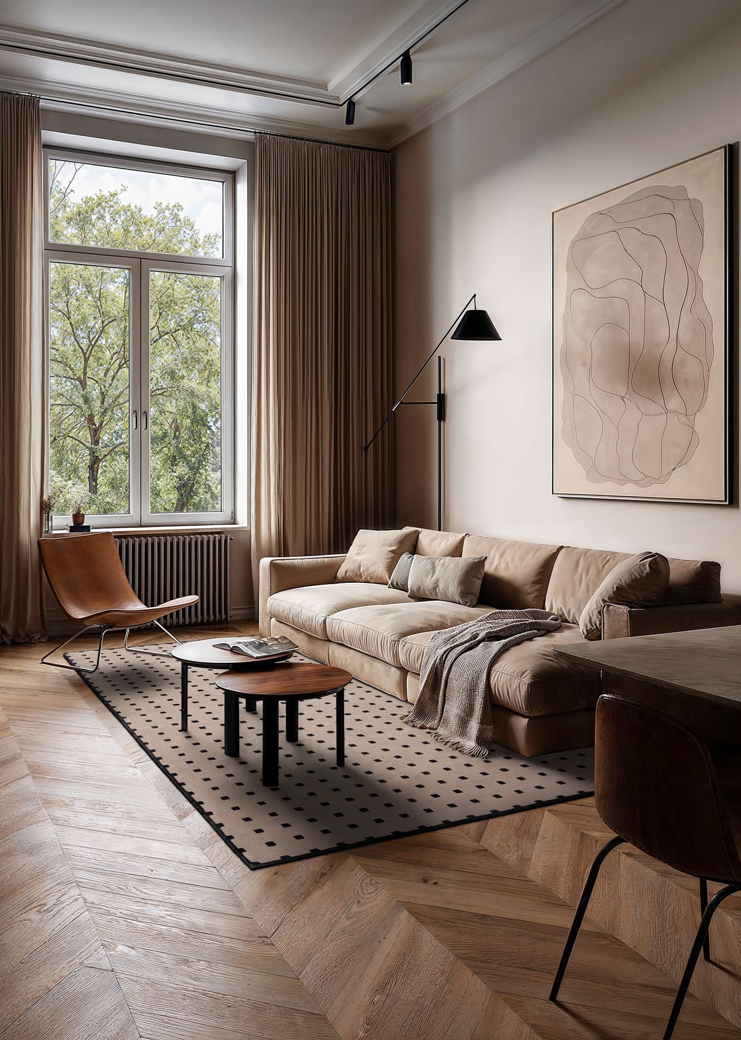 DELTA gray rug with blue