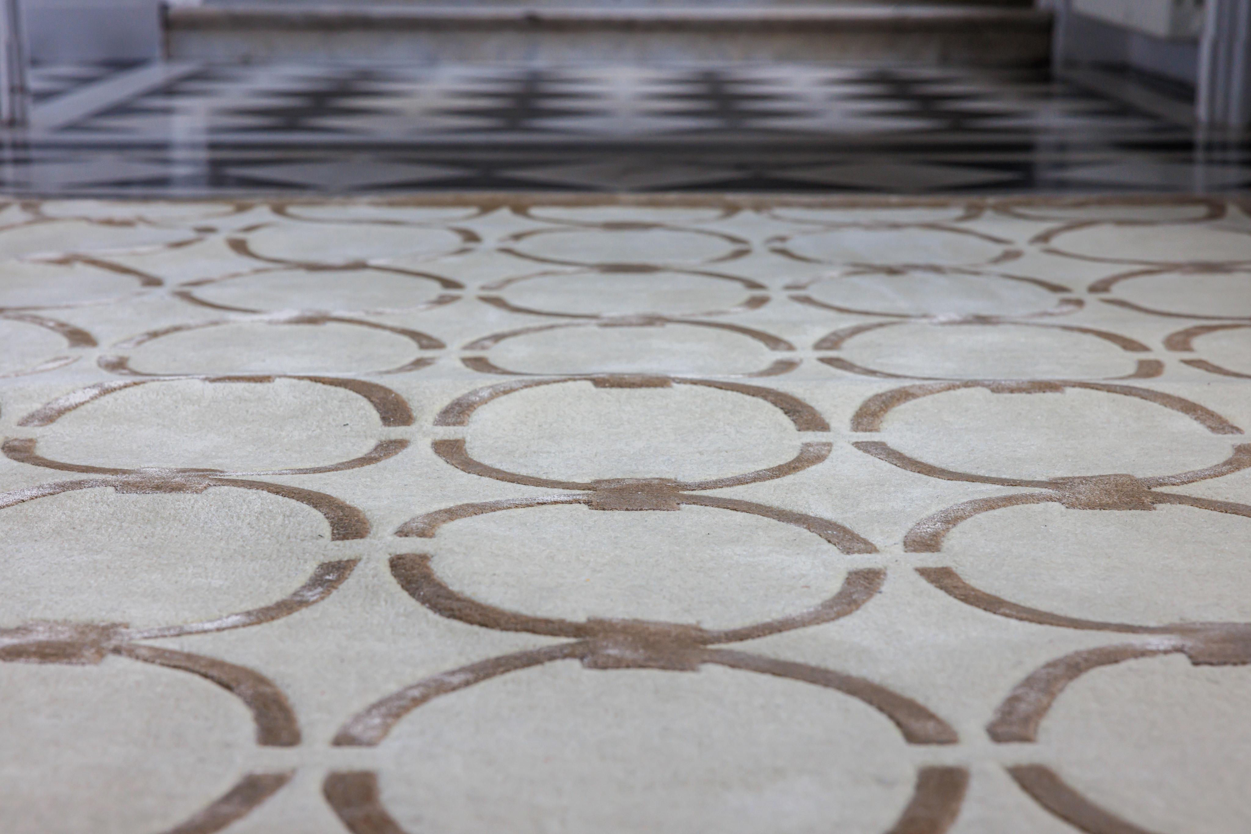 GLAM cream rug with beige geometric pattern