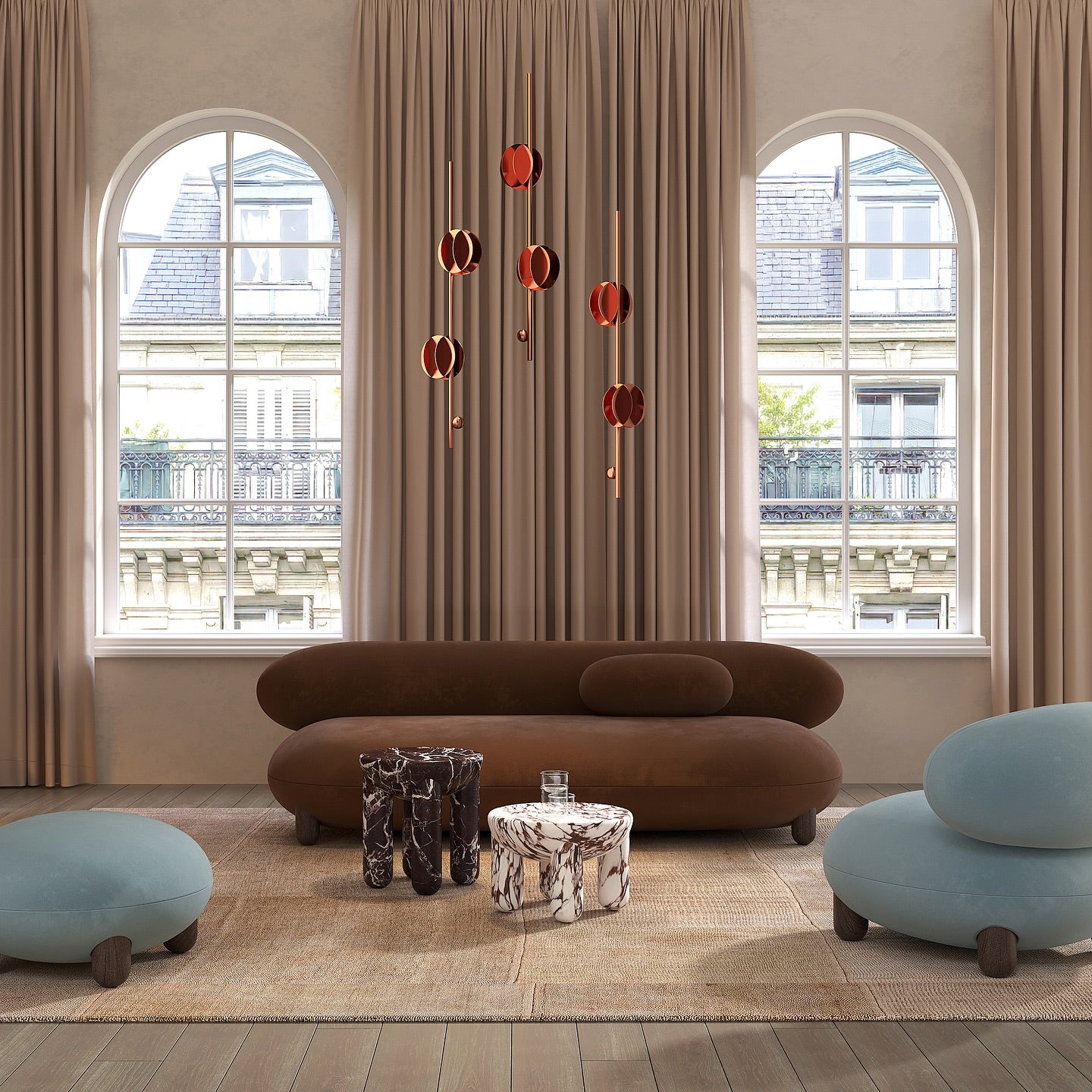 Pendelleuchte EL VERTICAL Kupfer